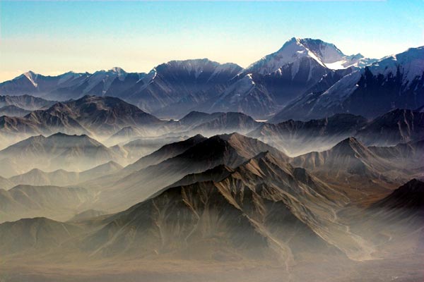 Flying Over the Alaska Mountain Range